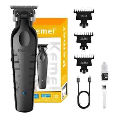Kemei Maquina De Acabamento Km 2299 Profissional Maquininha Corte Cabelo Barba Original Recarregável Cor Black